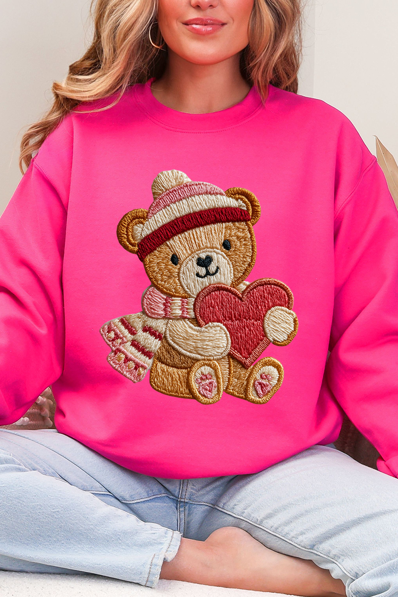 Teddy's Threaded Heart Heavy Blend Crew Sweatshirt product image 5