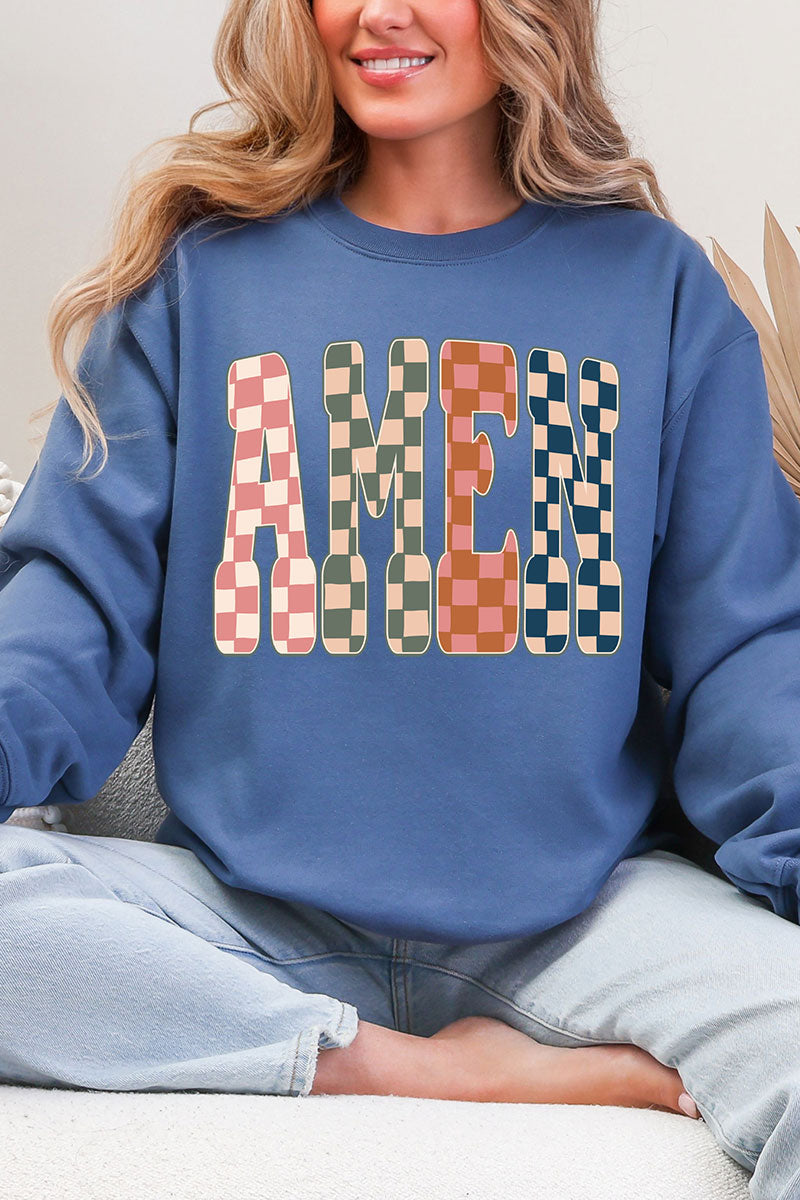 Checkered Amen Heavy Blend Crew Sweatshirt product image 3