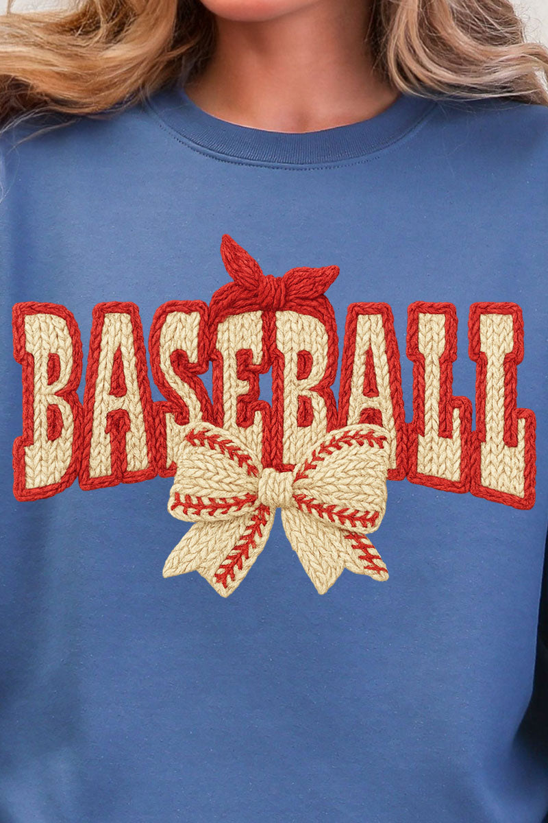 Faux Yarn Baseball Coquette Heavy Blend Crew Sweatshirt product image 2