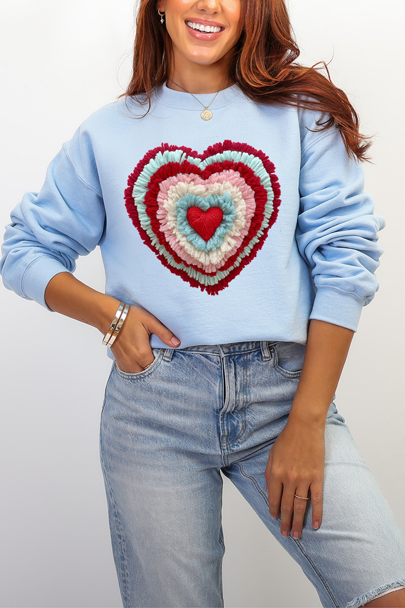 Faux Yarn Heart Collection Heavy Blend Crew Sweatshirt product image 4