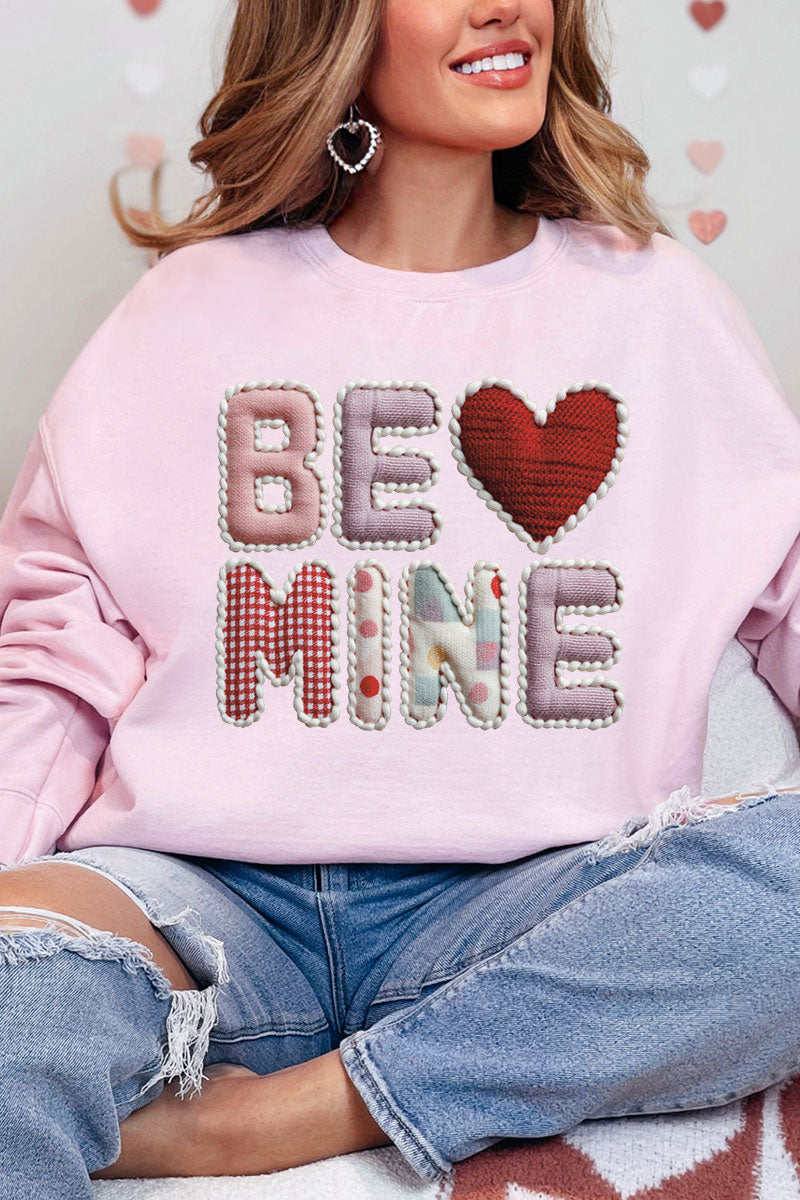 Be Mine Faux Yarn Heavy Blend Crew Sweatshirt product image 5