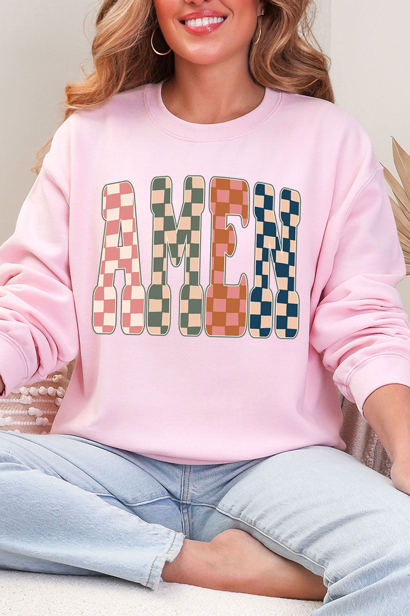 Checkered Amen Heavy Blend Crew Sweatshirt product image 4