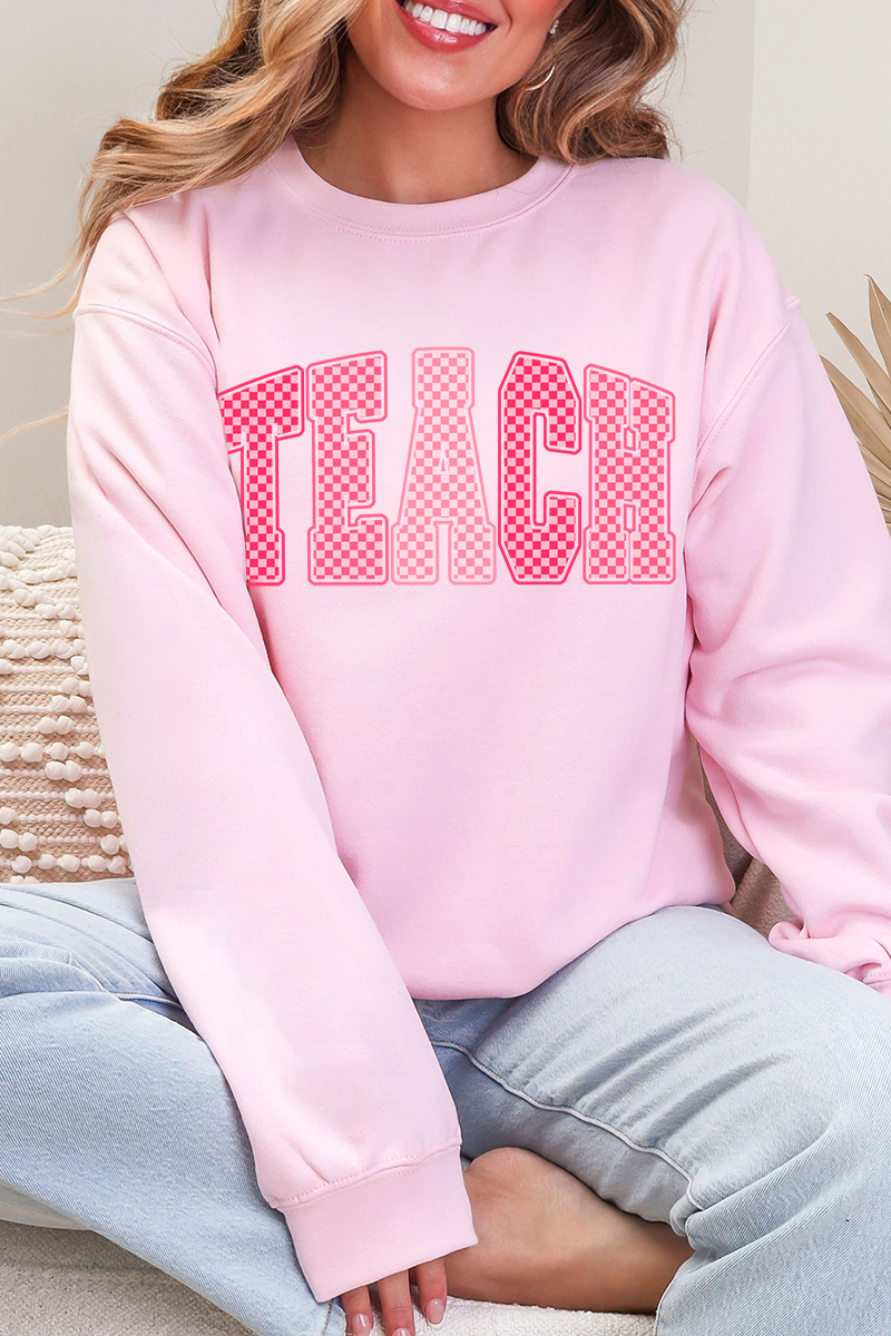 Checkered Teach Heavy Blend Crew Sweatshirt product image 4