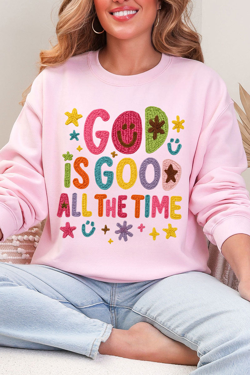 Faux Yarn God Is Good Heavy Blend Crew Sweatshirt product image 5