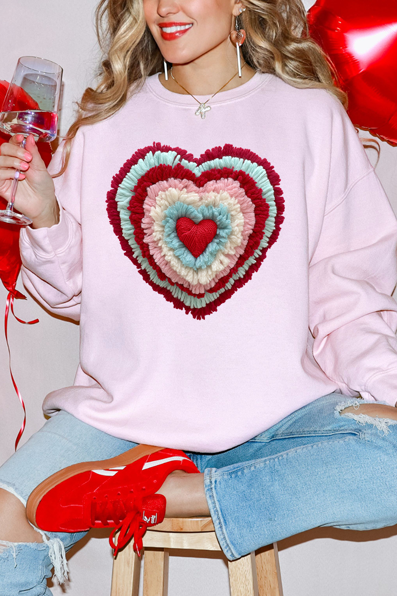 Faux Yarn Heart Collection Heavy Blend Crew Sweatshirt product image 5