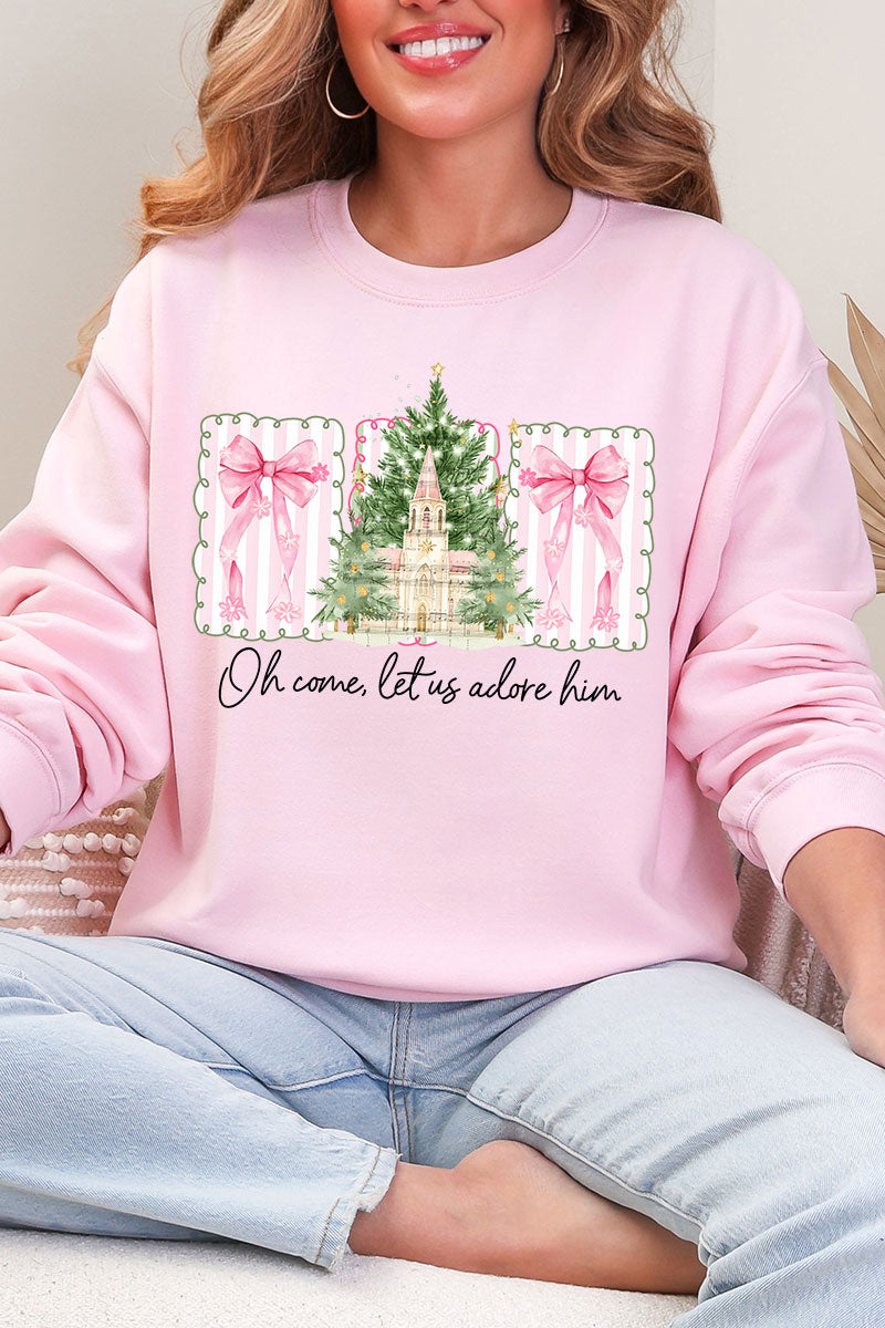 Notes Oh Come Let Us Adore Him Heavy Blend Crew Sweatshirt product image 1