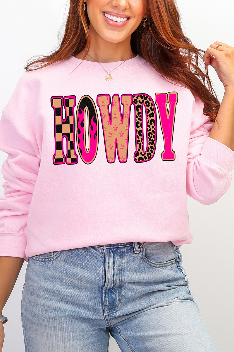 Pink Heat Howdy Heavy Blend Crew Sweatshirt product image 5