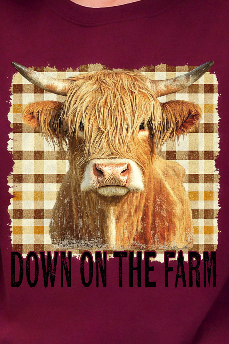 Down On The Farm Highland Cow Heavy Blend Crew Sweatshirt product image 2