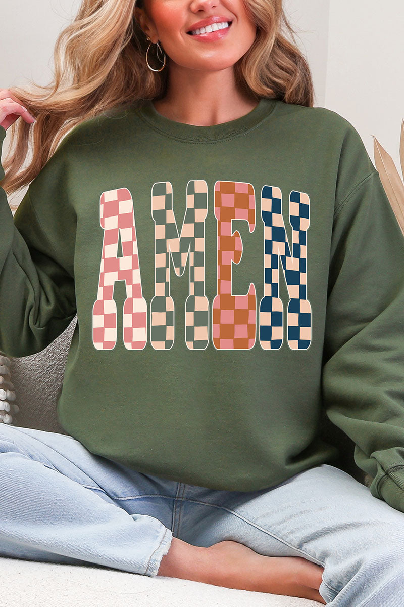 Checkered Amen Heavy Blend Crew Sweatshirt product image 5
