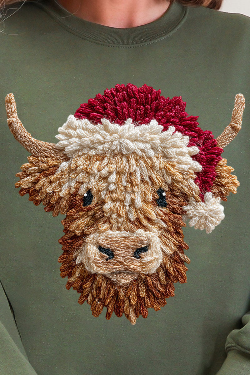 Faux Yarn Highland Cow Heavy Blend Crew Sweatshirt product image 2
