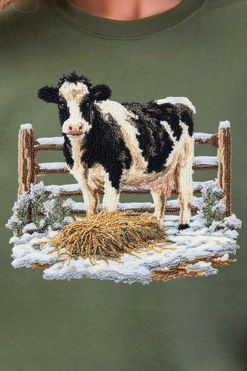 Faux Yarn Moo In The Snow Heavy Blend Crew Sweatshirt product image 2