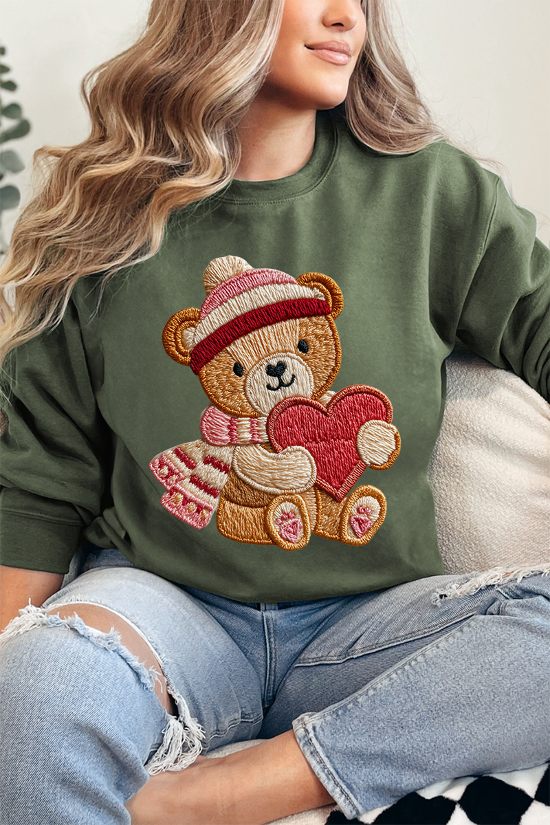 Teddy's Threaded Heart Heavy Blend Crew Sweatshirt product image 6