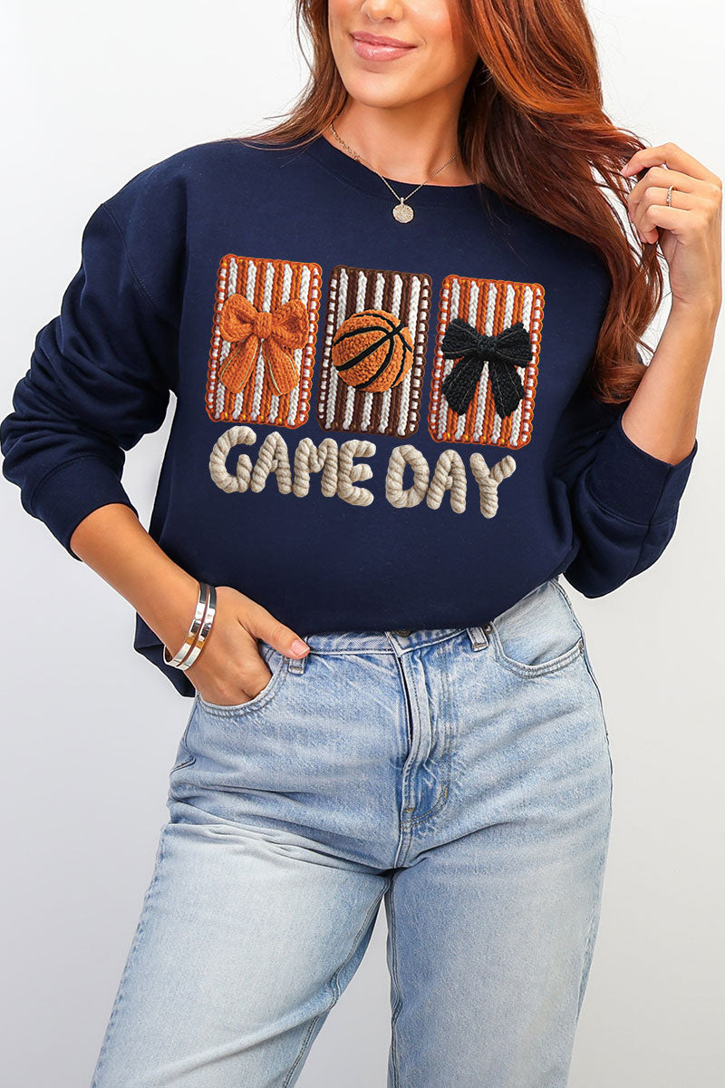 Faux Yarn Coquette Game Day Heavy Blend Crew Sweatshirt product image 5