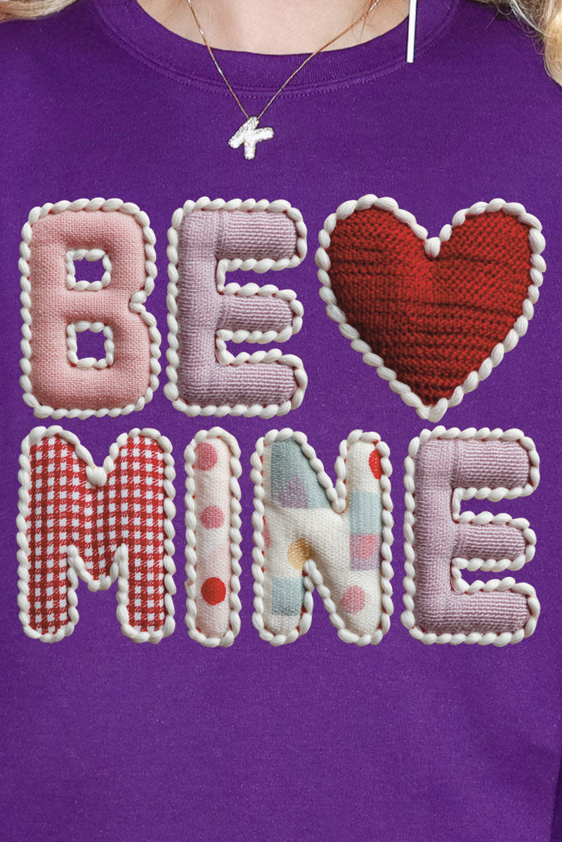Be Mine Faux Yarn Heavy Blend Crew Sweatshirt product image 2