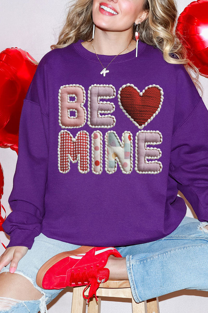 Be Mine Faux Yarn Heavy Blend Crew Sweatshirt product image 1