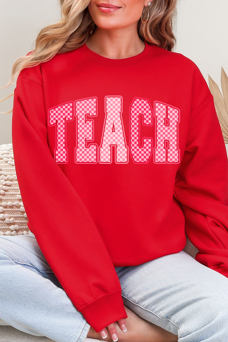 Checkered Teach Heavy Blend Crew Sweatshirt product image 6