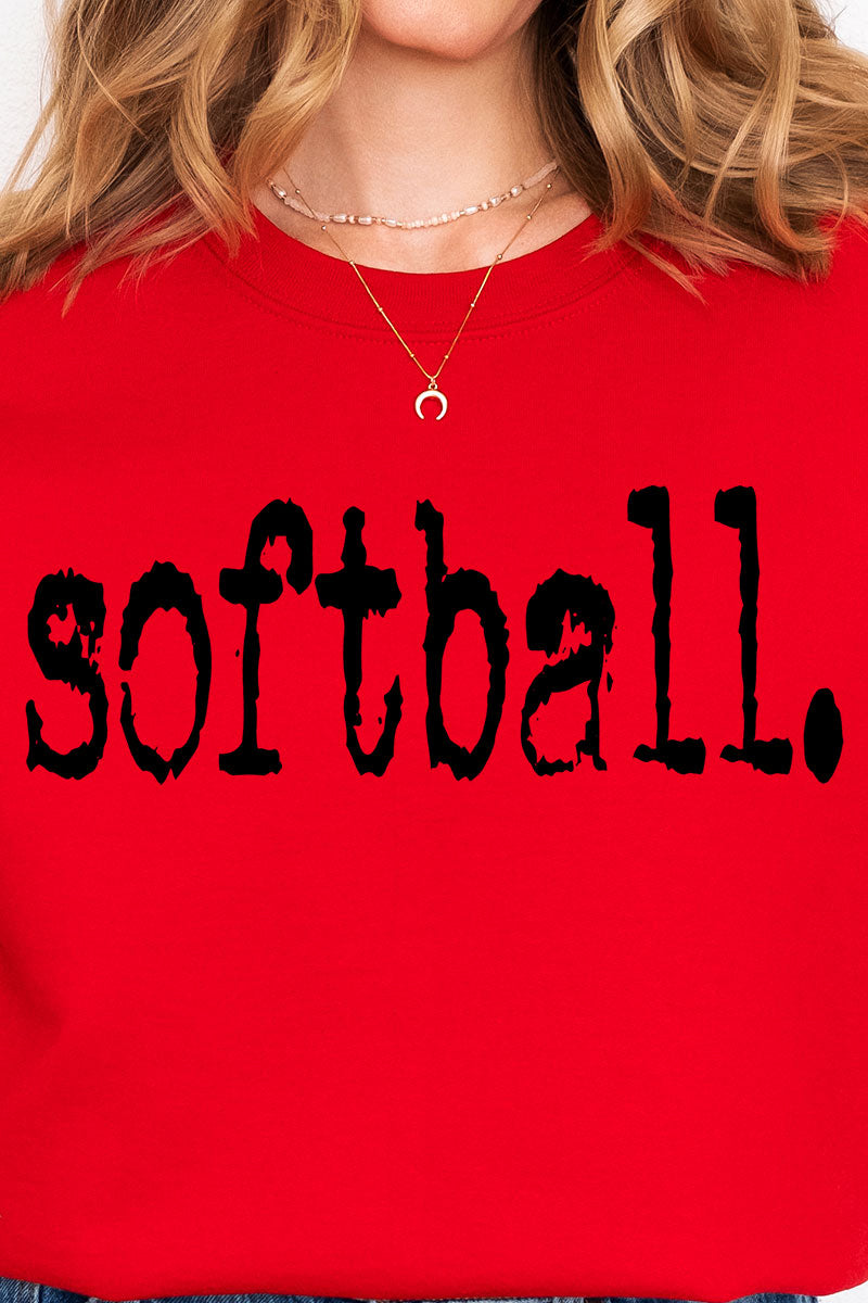 Distressed Softball. Heavy Blend Crew Sweatshirt product image 2