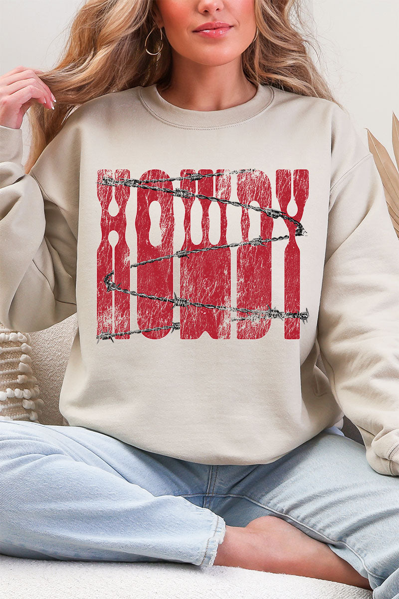Barbed Wire Howdy Heavy Blend Crew Sweatshirt product image 1