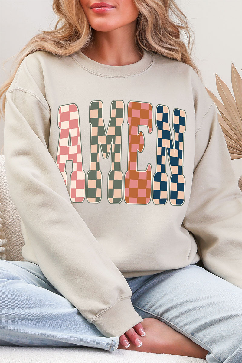 Checkered Amen Heavy Blend Crew Sweatshirt product image 6
