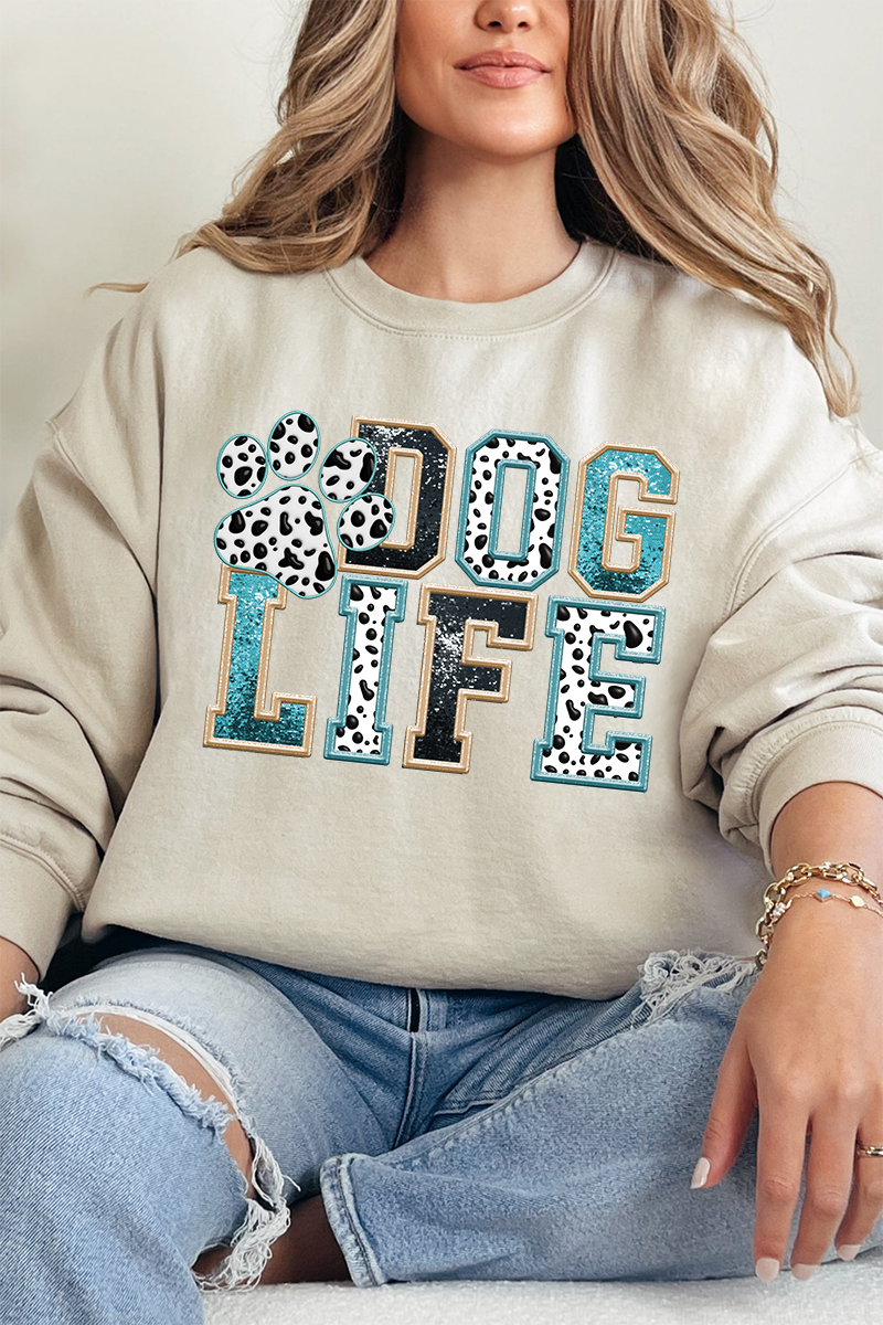 Dog Life Faux Glitter Heavy Blend Crew Sweatshirt product image 1