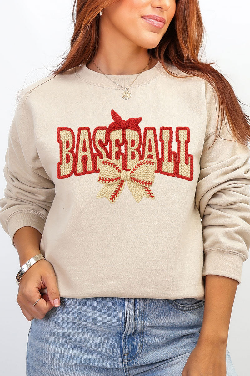 Faux Yarn Baseball Coquette Heavy Blend Crew Sweatshirt product image 5