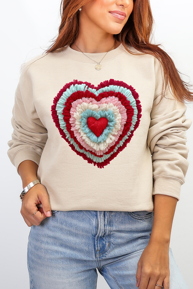 Faux Yarn Heart Collection Heavy Blend Crew Sweatshirt product image 6