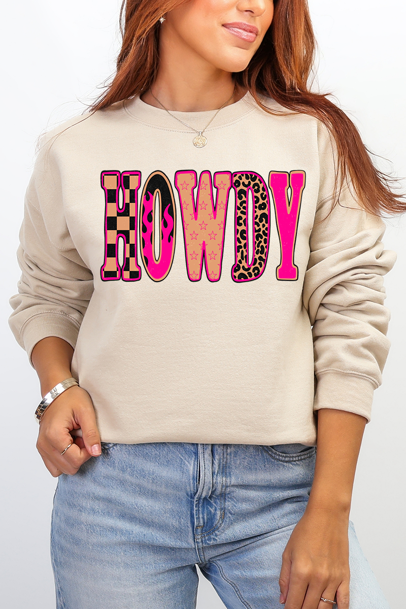 Pink Heat Howdy Heavy Blend Crew Sweatshirt product image 6