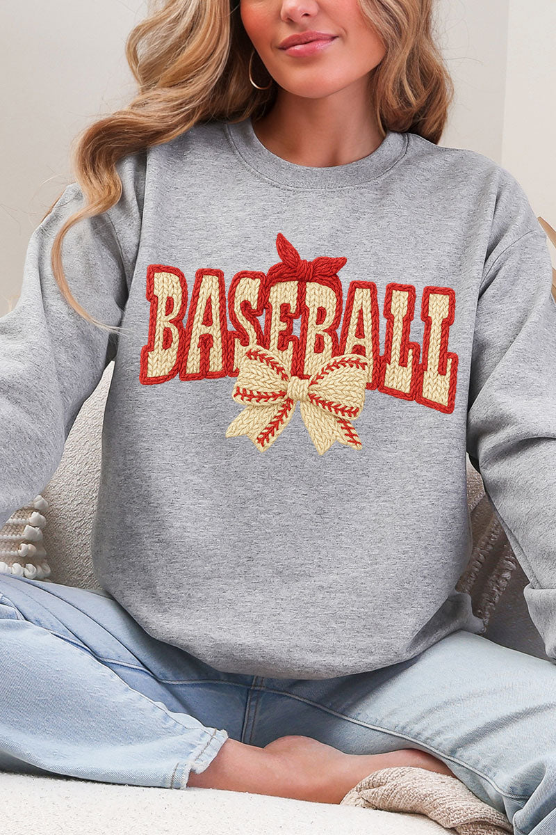 Faux Yarn Baseball Coquette Heavy Blend Crew Sweatshirt product image 6
