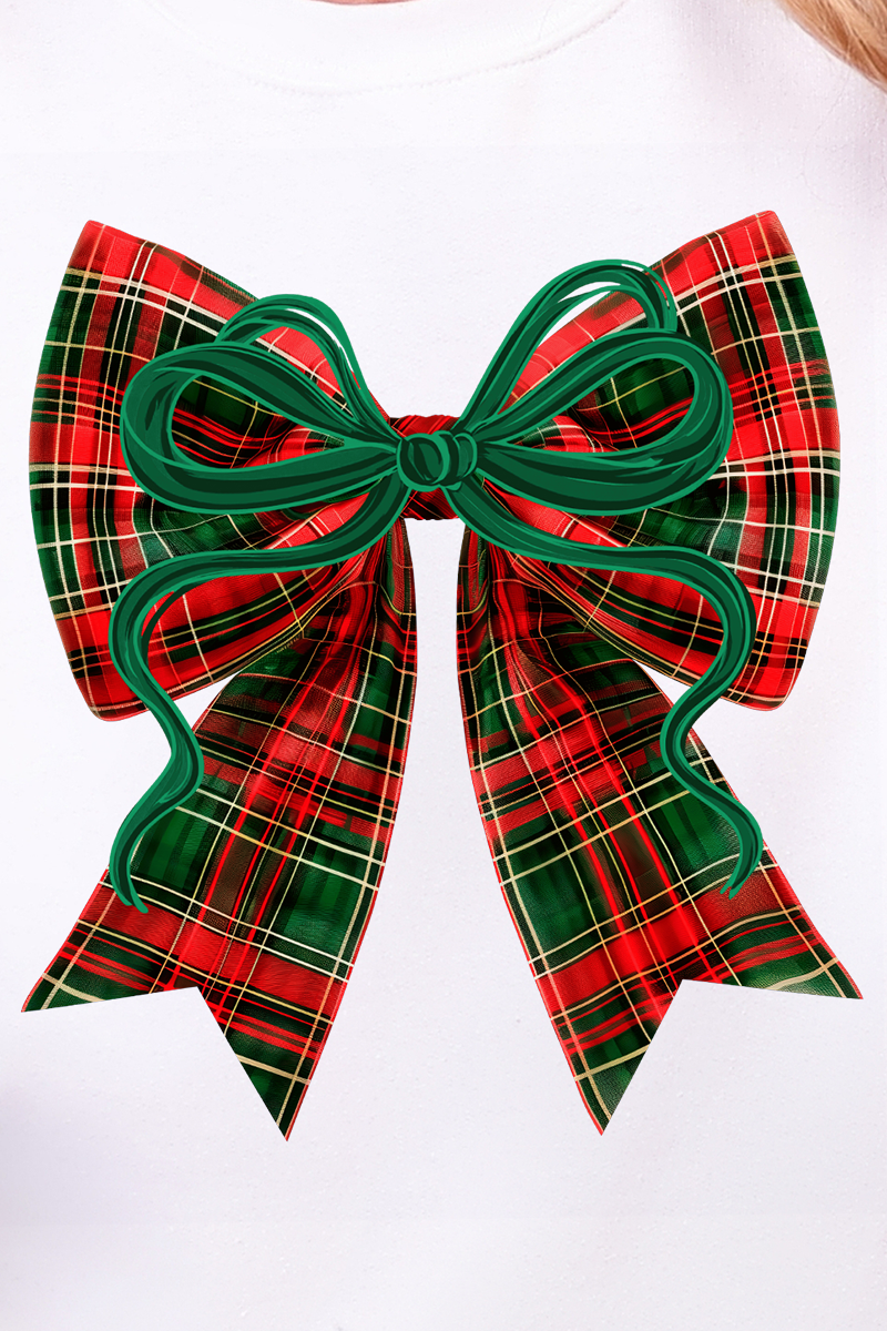 Festive Christmas Plaid Coquette Heavy Blend Crew Sweatshirt product image 2
