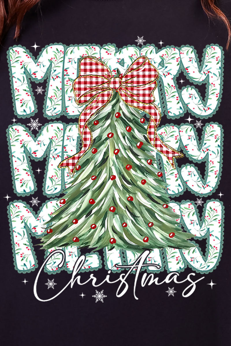 Stacked Holly Merry Christmas Tree Heavyweight Long Sleeve product image 2