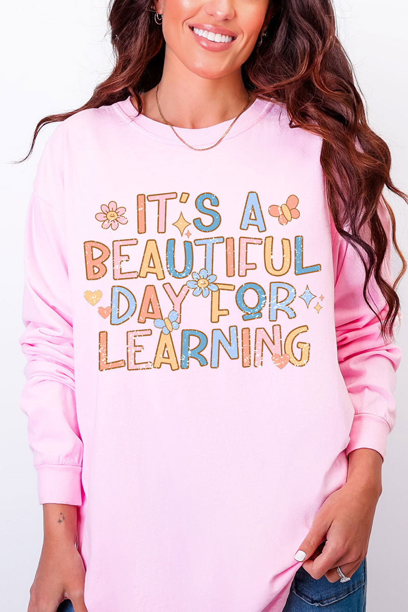 Beautiful Day For Learning Comfort Colors Heavyweight Long product image 1
