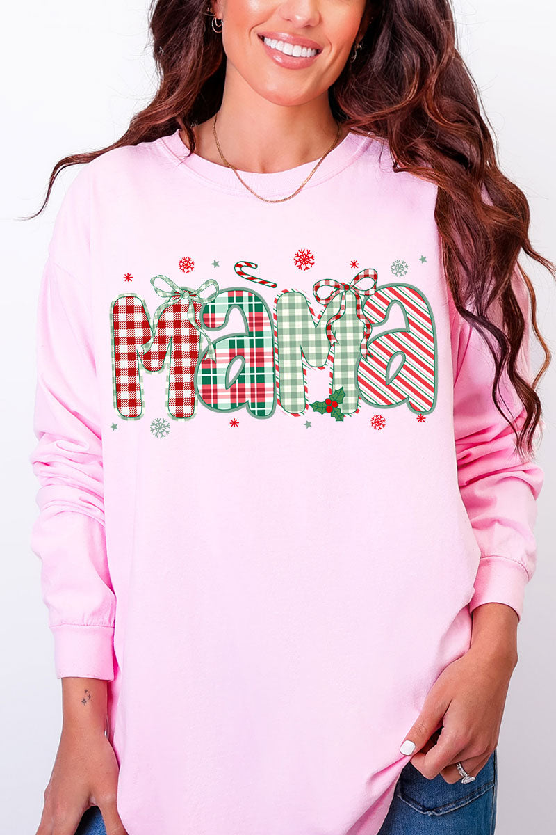 Candy Cane Lane Mama Comfort Colors Heavyweight Long Sleeve product image 1
