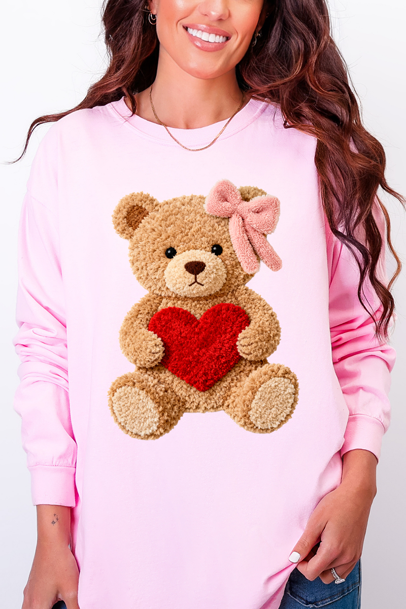 Cozy Heart Cub Faux Yarn Comfort Colors Heavyweight Long product image 3