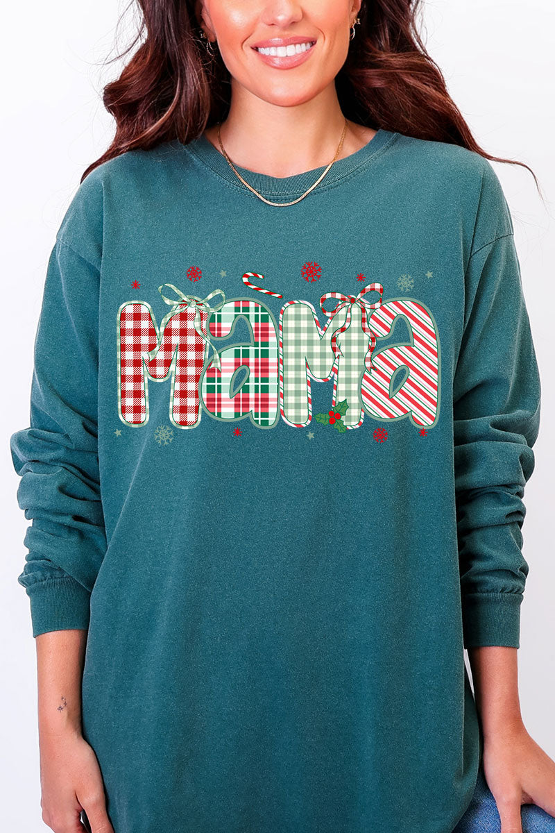 Candy Cane Lane Mama Comfort Colors Heavyweight Long Sleeve product image 3
