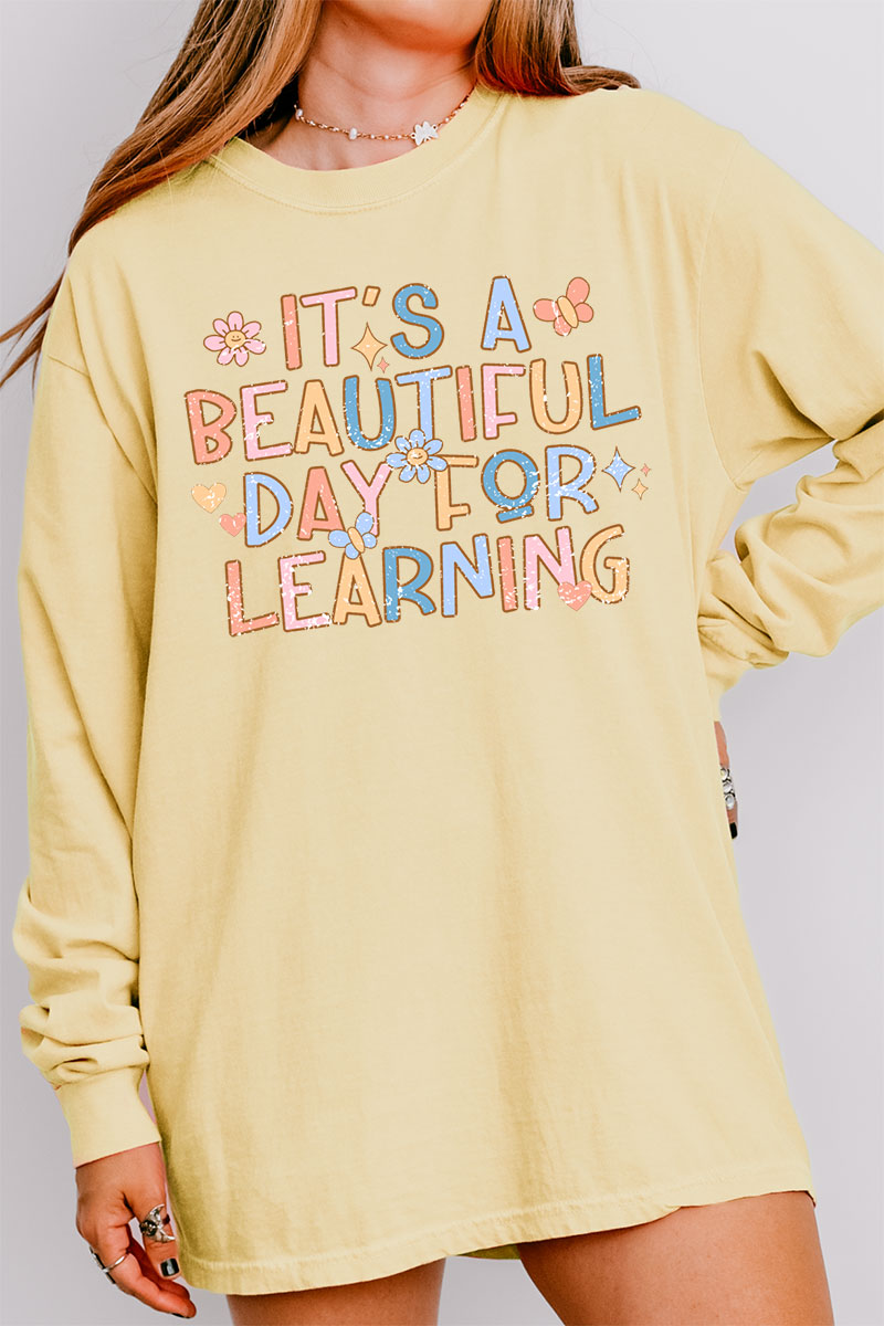 Beautiful Day For Learning Comfort Colors Heavyweight Long product image 3