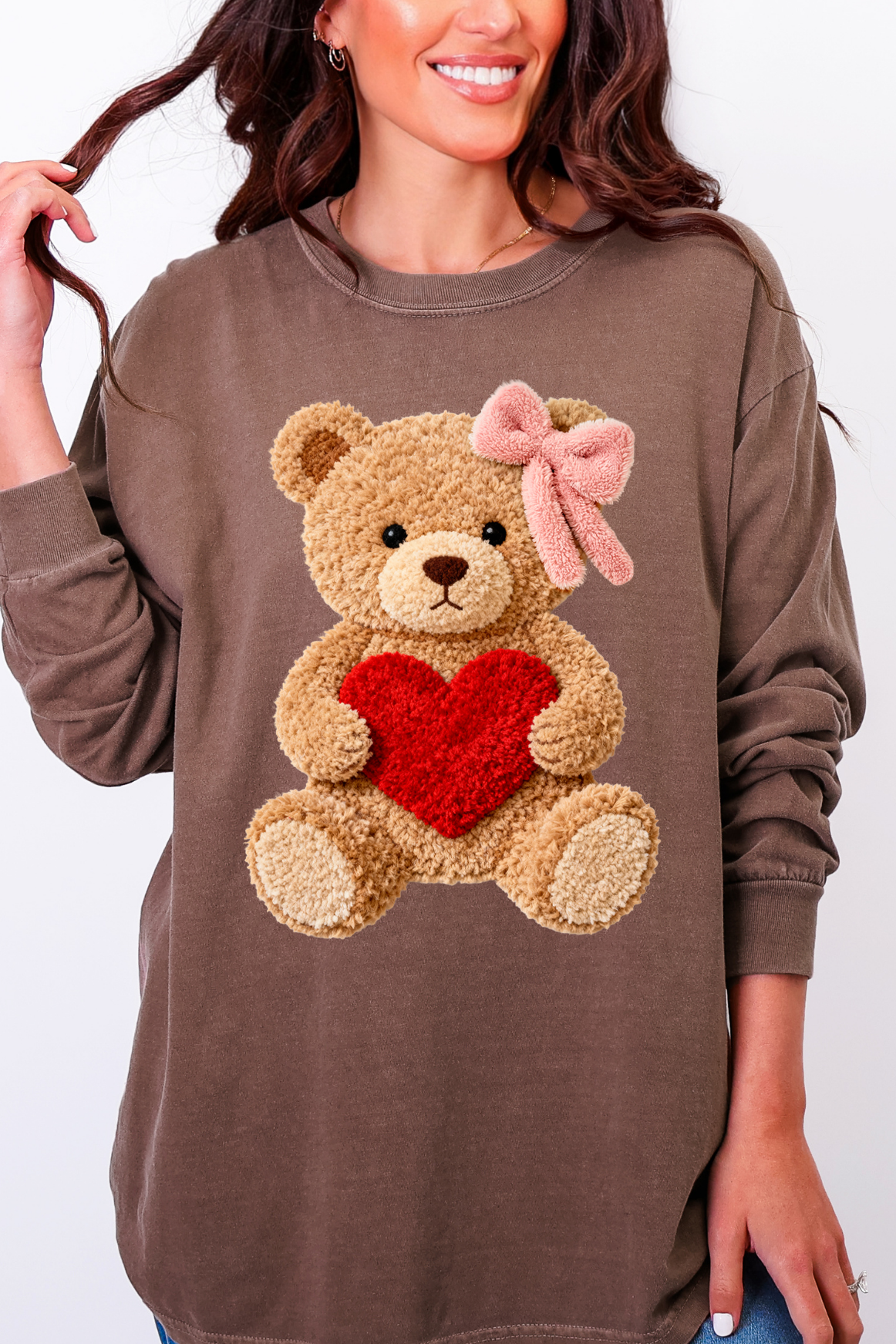 Cozy Heart Cub Faux Yarn Comfort Colors Heavyweight Long product image 4