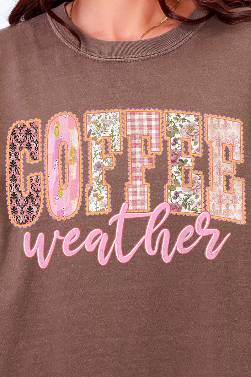 Pink Lace Coffee Weather Comfort Colors Heavyweight Long product image 2
