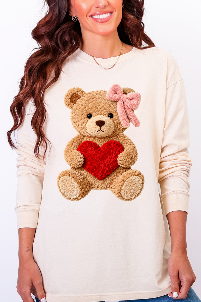 Cozy Heart Cub Faux Yarn Comfort Colors Heavyweight Long product image 5