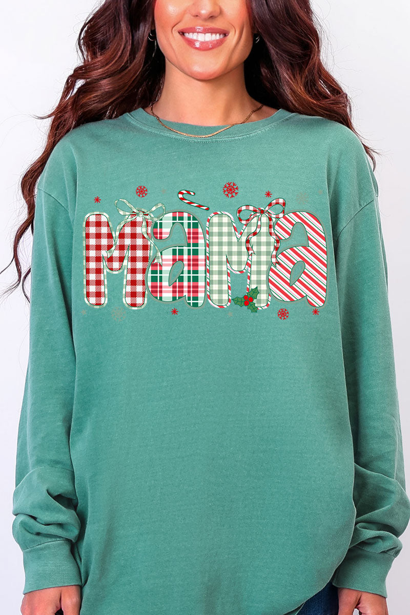 Candy Cane Lane Mama Comfort Colors Heavyweight Long Sleeve product image 5
