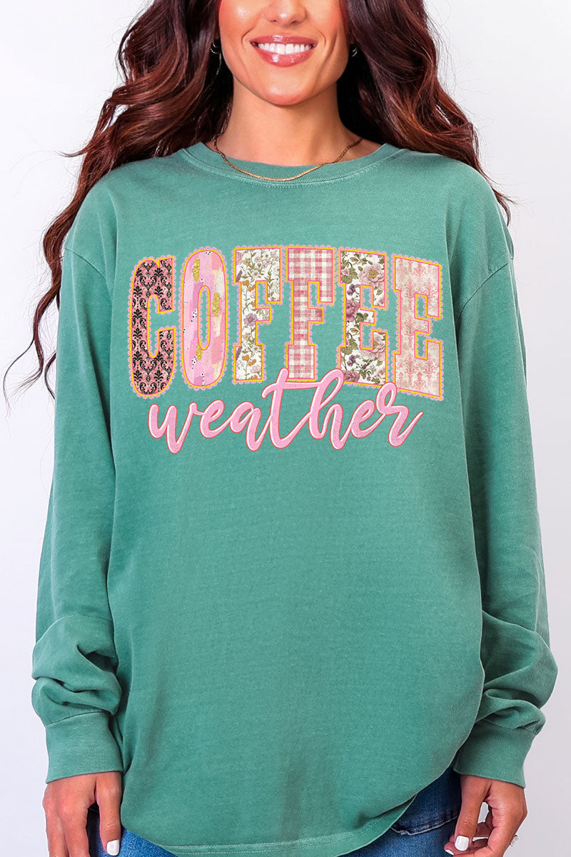 Pink Lace Coffee Weather Comfort Colors Heavyweight Long product image 5