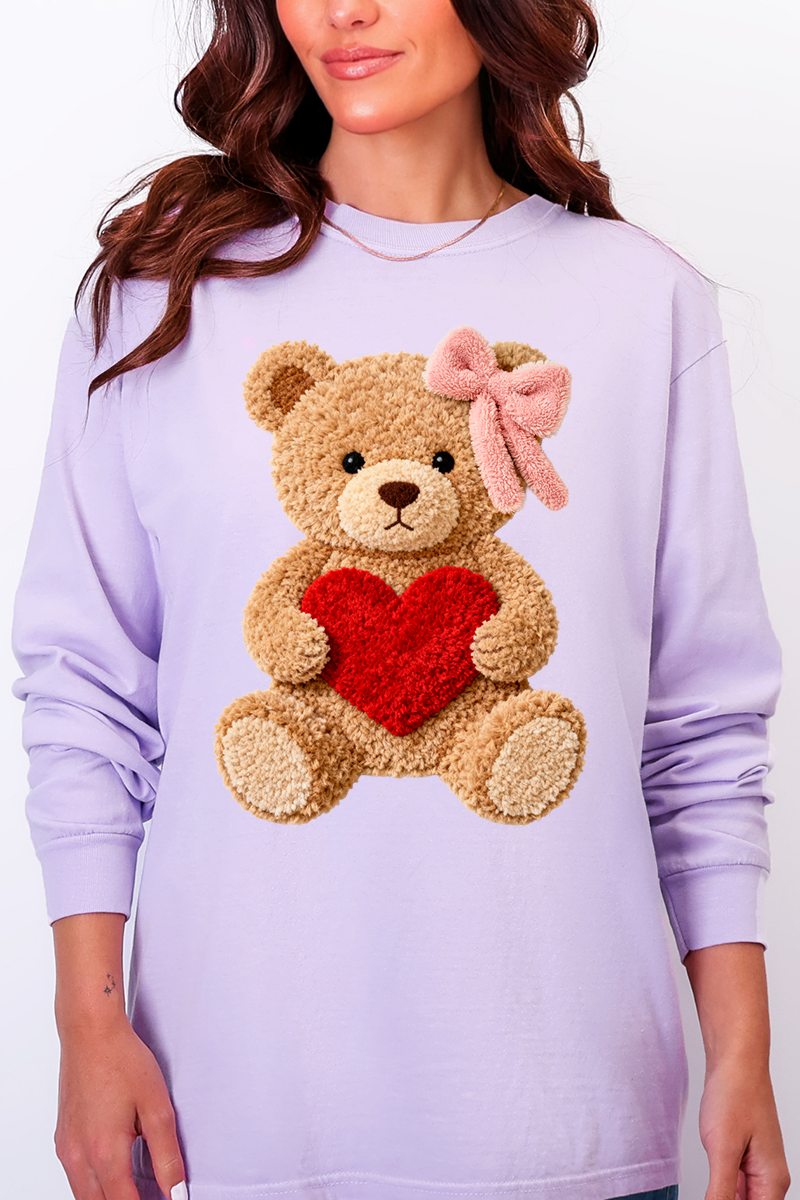 Cozy Heart Cub Faux Yarn Comfort Colors Heavyweight Long product image 6
