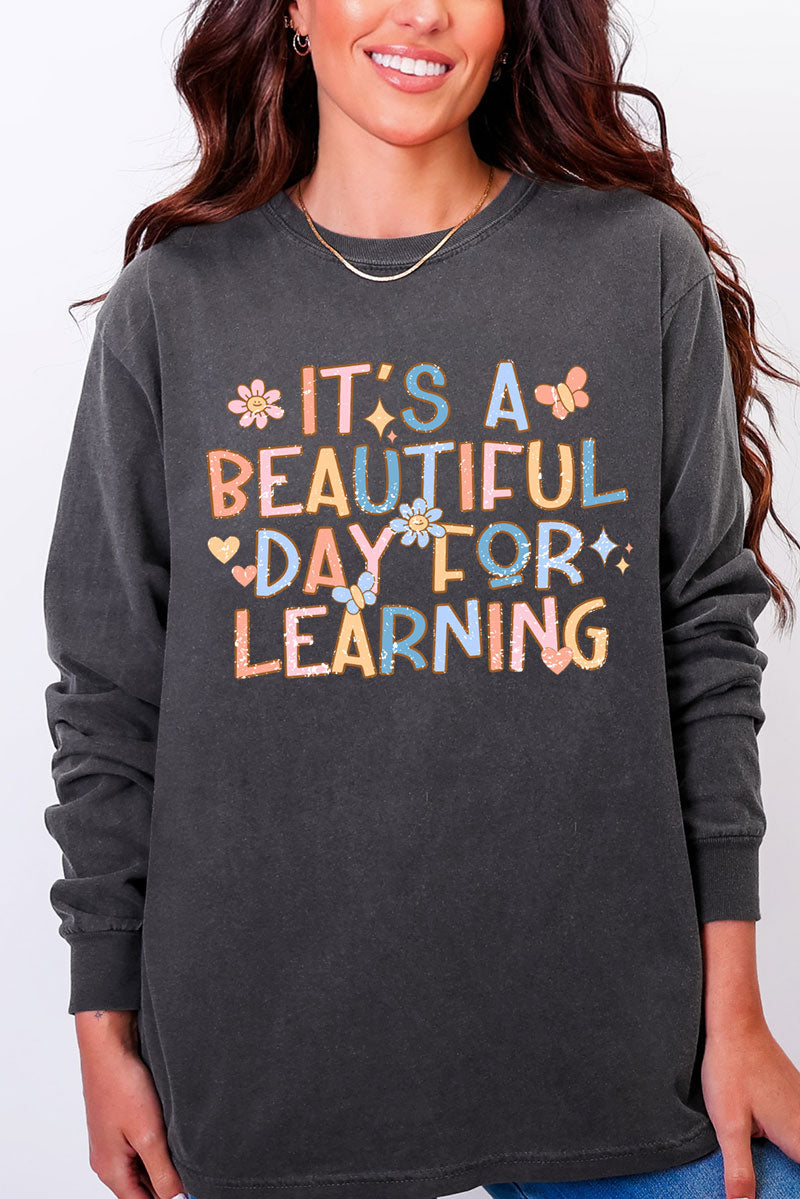 Beautiful Day For Learning Comfort Colors Heavyweight Long product image 5