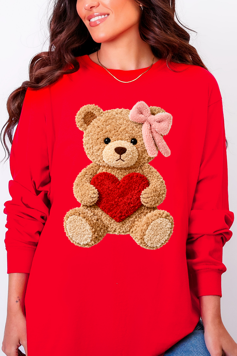 Cozy Heart Cub Faux Yarn Comfort Colors Heavyweight Long product image 1