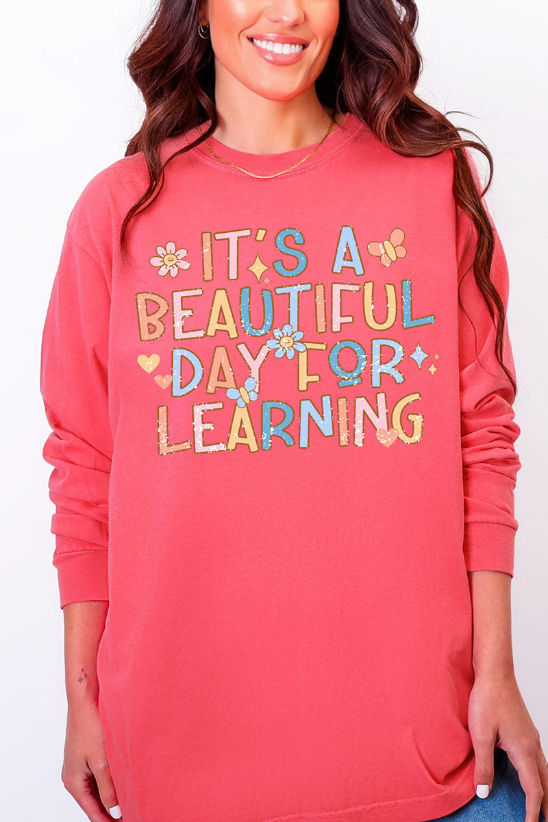 Beautiful Day For Learning Comfort Colors Heavyweight Long product image 7