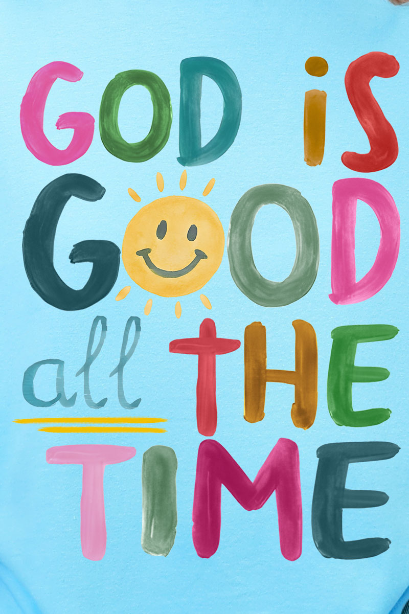 Colorful God Is Good Softstyle Adult T-Shirt product image 2