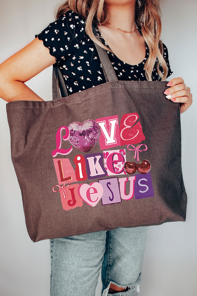 Bold Love Like Jesus Canvas Jumbo Tote