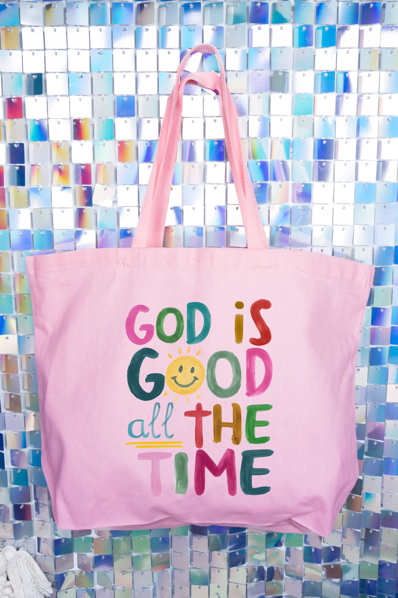 Colorful God Is Good Canvas Jumbo Tote
