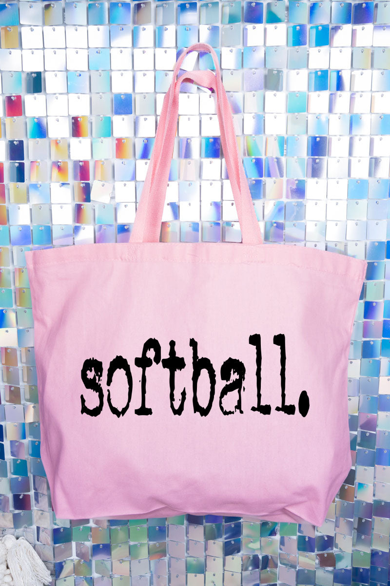Distressed Softball. Canvas Jumbo Tote