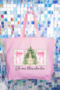 Notes Oh Come Let Us Adore Him Canvas Jumbo Tote