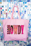 Pink Heat Howdy Canvas Jumbo Tote